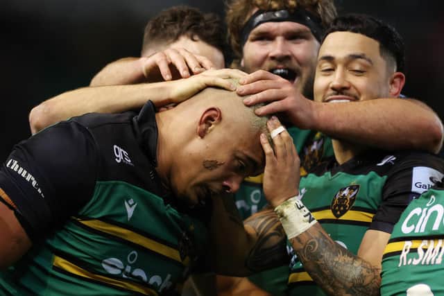 Juarno Augustus celebrated a score on his return to the Saints side