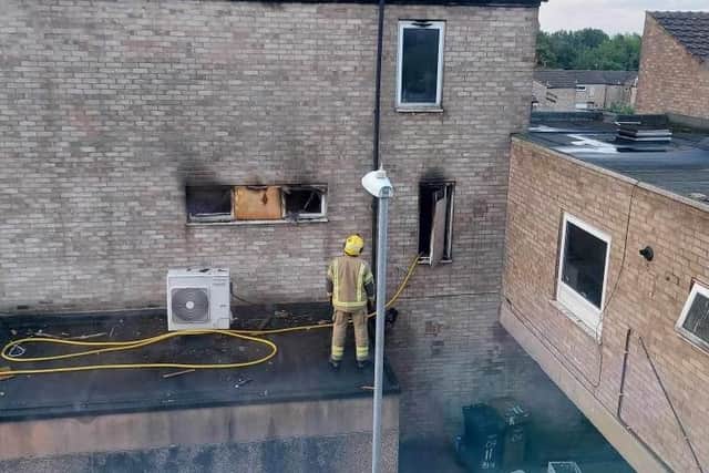 The scene of the fire, this morning