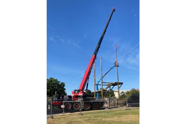 The timber structure is being dismantled and will be reused across Wicksteed Park