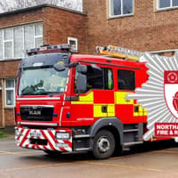 Firefighters taken to hospital after crash on main Kettering to Corby road