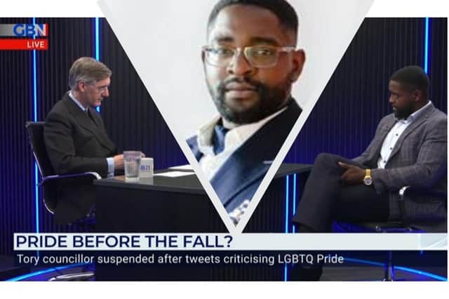 Cllr Lawal appeared on GB News last night with Jacob Rees-Mogg. Image: NNC / GB News