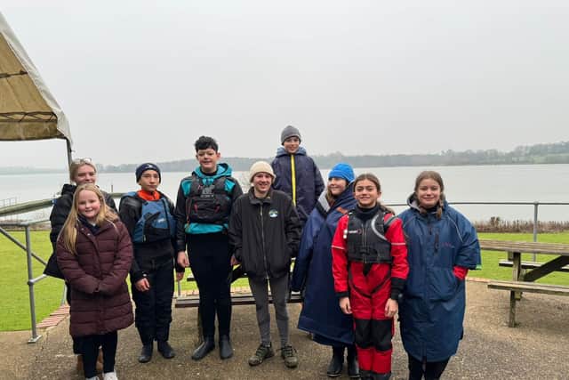 Nine of the ten young sailors who took part in the training session at Northampton Sailing Club.