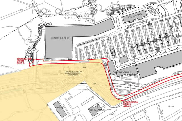 This image from the planning application shows where the changes are proposed