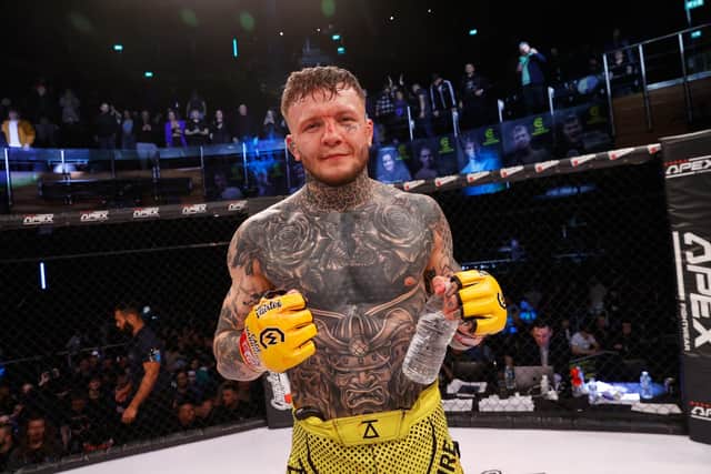 Jordan Vucenic poses for the camera after his winning return at Cage Warriors 150. Pictures by Dolly Clew