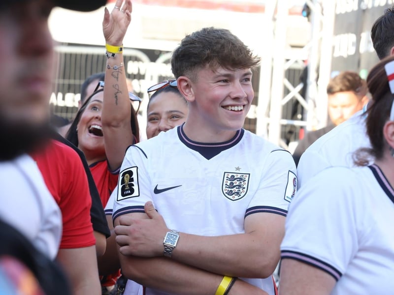 Fans at the Kettering Town FC World Cup Fan Zone watch England vs Argentina in the semi-final