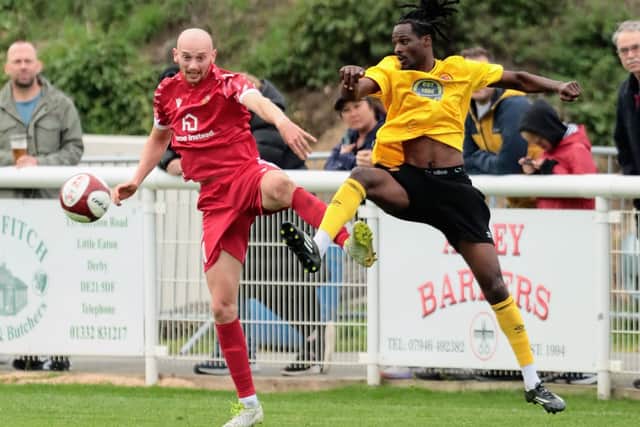 Action from Wellingborough Town's 1-0 defeat at Belper Town on Saturday (Picture: RibWobb Photography)