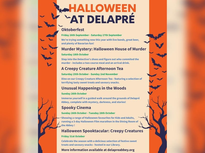 There is something for everyone at Northampton's Delapre Abbey this Halloween. From creepy afternoon teas, to a spooky cinema all the family will be entertained. More information and tickets can be found on the Delapre website.