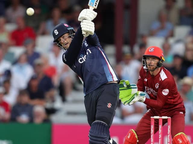 Tom Taylor top-scored for the Steelbacks against Lancashire with 40 not out (Picture: David Rogers/Getty Images)