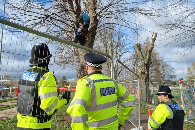 Police on the scene in London Road, Wellingborough