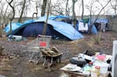 Encampment of rough sleepers in Corby near the swimming pool in 2019/IMG