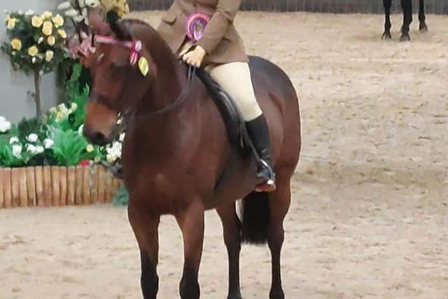 Kristie Short, in tears with delight as she wins the HOYS Search for a Star Riding Horse / Hack competition