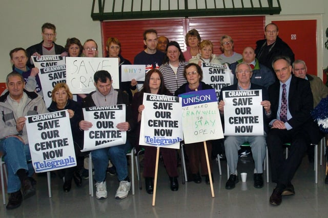 Wellingborough: Cranwell resource centre anti closure protest meeting. Parents and helpers pictured at the meeting along Wellingborough MP Peter Bone (front right)
 March 2006