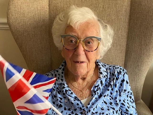 Resident Joan enjoyed the festivities of the day