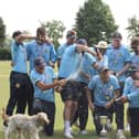 Loddington & Mawsley celebrate in style after they beat Stony Stratford to win the NCL T20 Cup. Pictures by Finbarr Carroll
