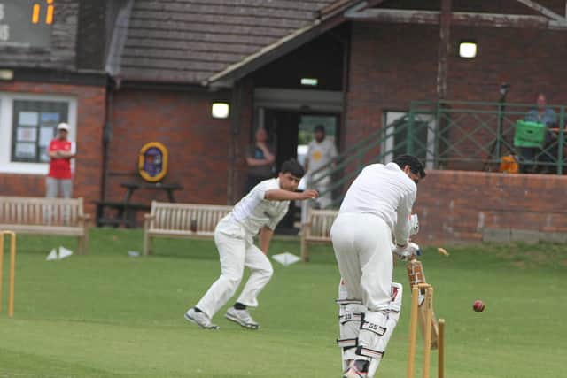 Wicket-taking action from the Division 14 clash between Kettering Town Vs and Horton House IVs (Picture: Finbarr Carroll)