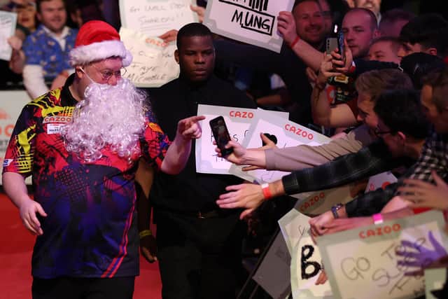 Ricky Evans got into the festive spirit as he took to the stage at Ally Pally dressed as Father Christmas