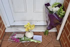 Tributes left at the scene of the fatal fire in Buttermere, Wellingborough