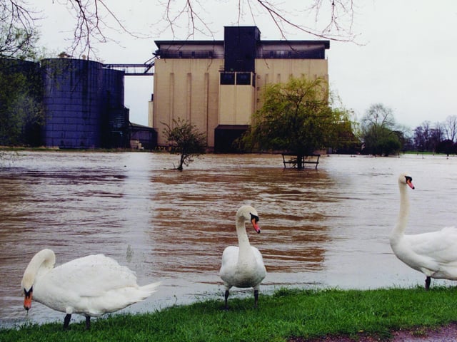 Flooding when the River Nene burst its banks at The Embankment in Wellingborough back in 1998