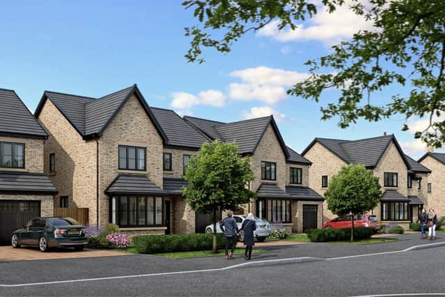 A computer-generated image of the Bovis Homes properties at Vistry’s Cotterstock Meadows location in Oundle