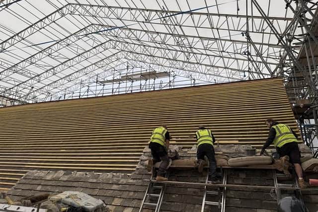 Collyweston slates installed by Messenger Group on the roof of Kettering Library - Cornerstone/NNC