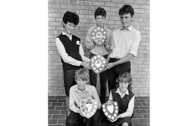 1984 PUPILS WITH ATHLETIC TROPHIES