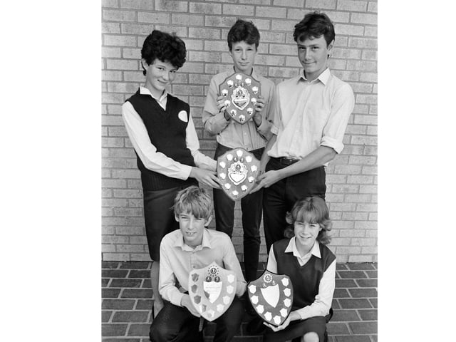 1984 PUPILS WITH ATHLETIC TROPHIES