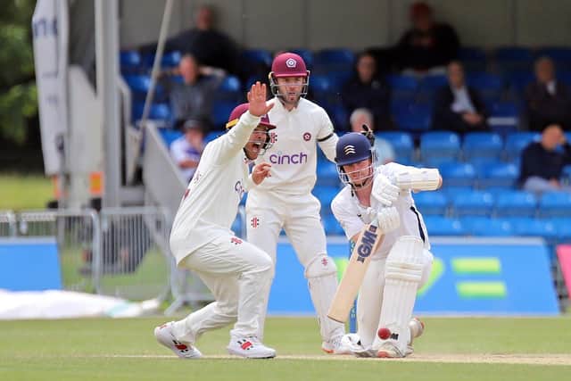 Northants appeal for a leg before wicket decision in the draw with Middlesex (Picture: Peter Short)