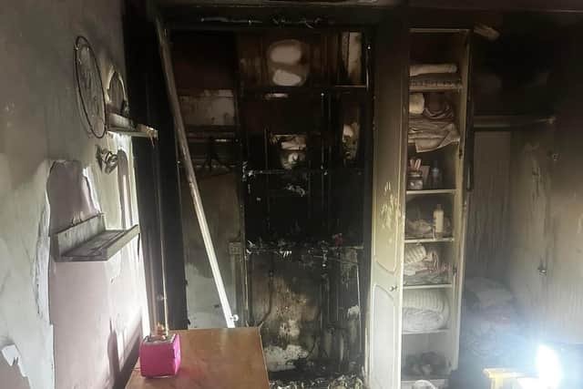 Some of the damage caused following the lightning strike