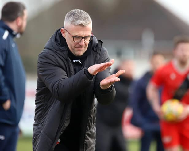 Kettering Town boss Richard Lavery enjoyed last weekend's win over Stratford Town (PIcture: Peter Short)