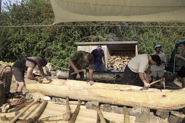 Volunteers create replica Bronze Age boats at Stanwick Lakes