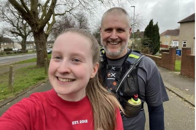Gemma Morris and dad Steve Morris have been in training for the London Marathon to raise money for Lupus UK/Morris family