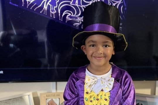 Hamza age 8 from Kettering dressed as Willy Wonka