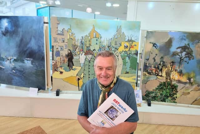 Jack Watto, artist with some of his canvases from the Art for Planet Earth exhibition/National World