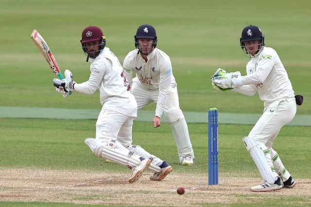 Saif Zaib will resume the final day against Kent unbeaten on 43 (Picture: David Rogers/Getty Images)