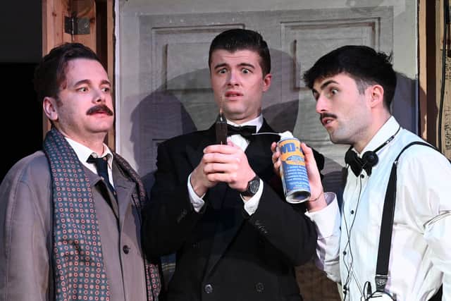 Theo Woolford, Luke Rhodri andJoey Lockhart and in Dial M For Mayhem at the Royal & Derngate in Northampton