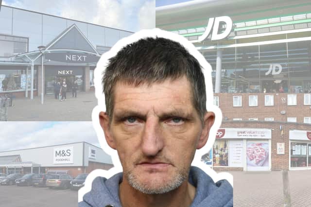 John David Neil McAualy, along with his pal Matthew Causer targeted shops across Corby. Image: Northants Police / National World