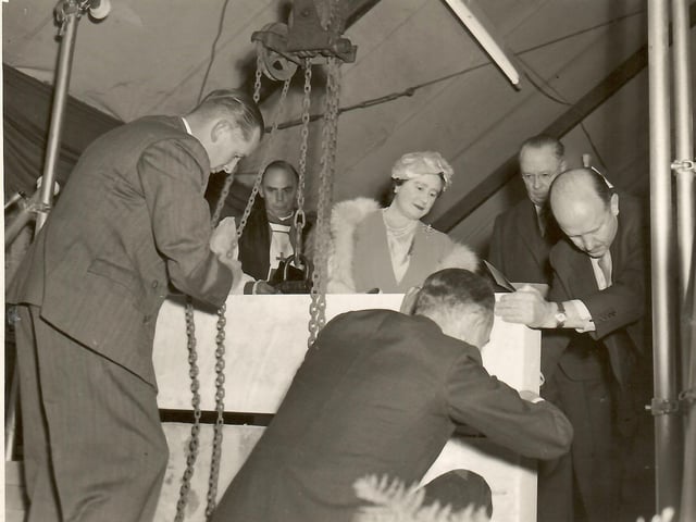 The Queen Mother laying foundation stone of NGH’s Outpatients Department 1956.