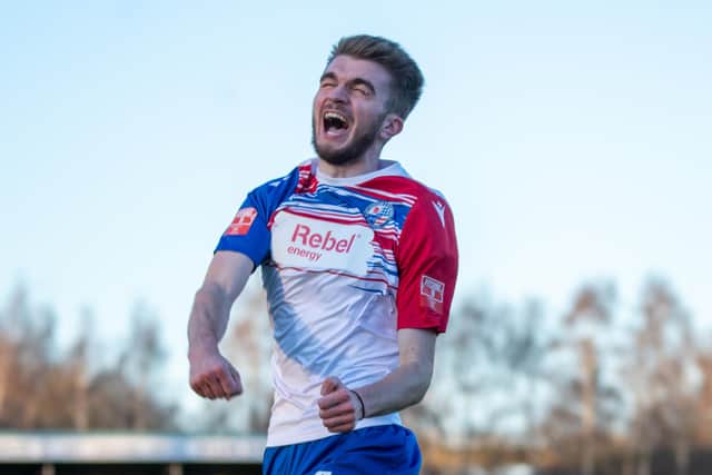 AFC Rushden & Diamonds defender Ryan Hughes is closing in on a return after a hamstring injury. Picture by Hawkins Images