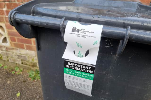 Households were informed about the new garden waste service with a bin tag