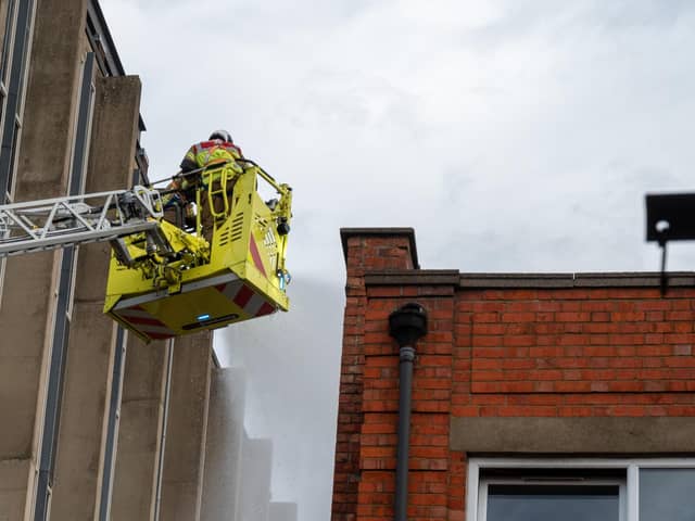 An aerial appliance has been at the scene of the fire in Midland Road, Wellingborough/NRFS