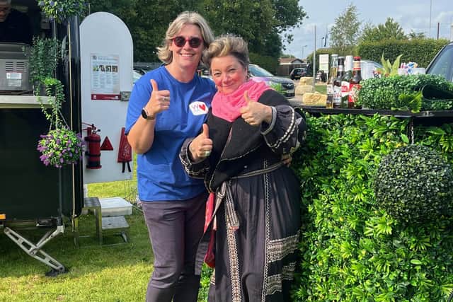 White Mills marina manager George Wickham with co-founder and chief executive of Pink Rooster, Andrea Svajcsik