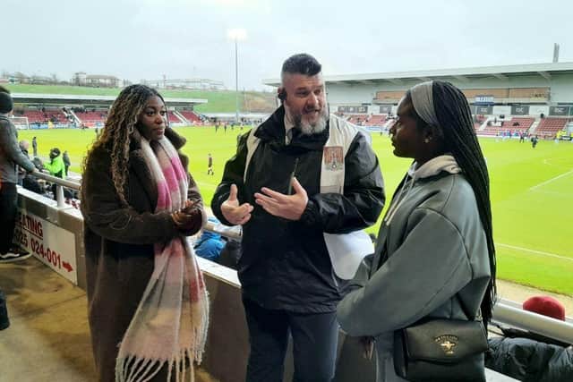 UON students speak to representative at NTFC.