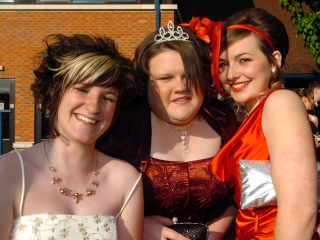 Rushden School Prom at the Castle Wellingborough Sophie Guiver, Agness McGuire Leanne Pettit. 2008