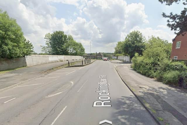 The road was closed at the Rockingham Road bridge. Image: Google
