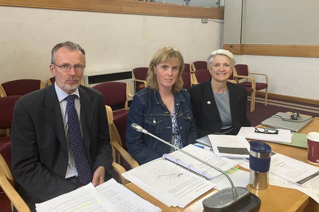 Staunch members (left to right) Iain Scotland, Julia Fletcher and Sharon Cole fought against the appeal as a Rule 6 party. (Image: Nadia Lincoln LDRS)