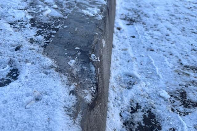 The conditions have caused some to lose control of their car, with one nearby kerb being damaged by a crash