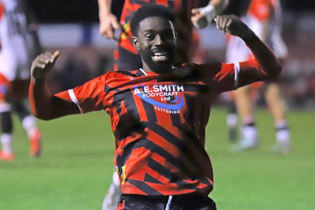 Levi Andoh was on target for the Poppies in their 1-1 draw at Halesowen Town (Picture: Peter Short)