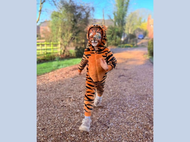 Simon, Age 3, as The Tiger Who Came To Tea