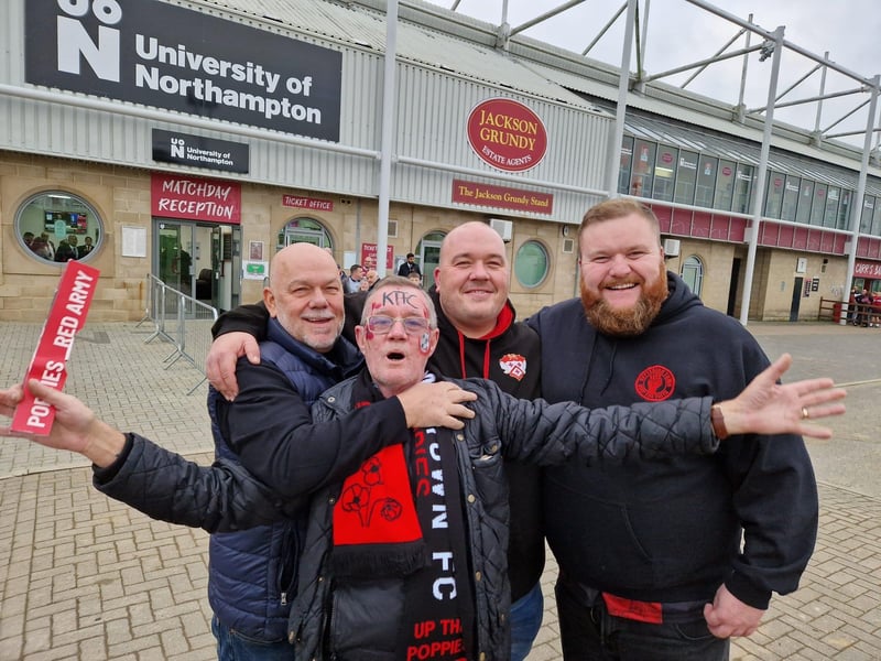 Poppies fans at the FA Cup first round game at Northampton Town