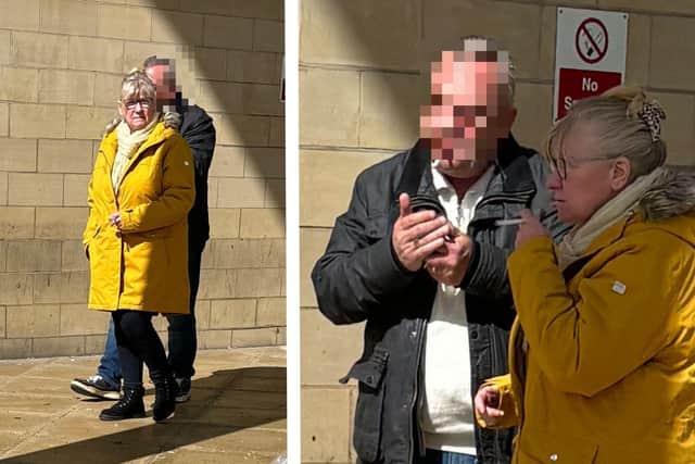 Ainslie Davies lights a cigarette outside court after she was told she would not have to go to jail. Image: National World